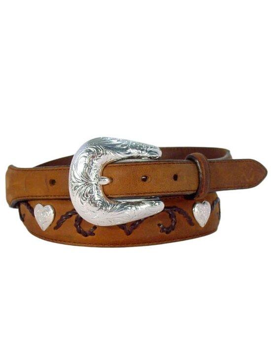 Tony Lama Accessories - TONY LAMA Silver Hearts Concho Western Belt 7599L Size 36